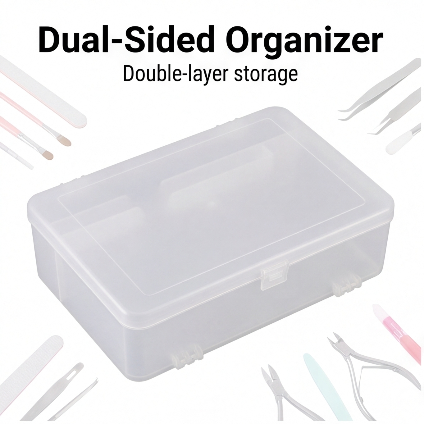 Nail Art Sch - Dual-Open 2-Tier Super Capacity Pp Storage