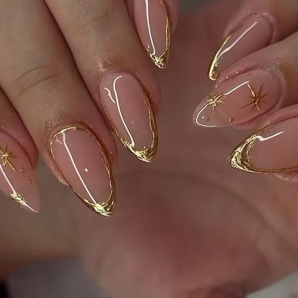 Nail Adhesive Tab - 24pcs Almond Shaped 3D Gel Nail