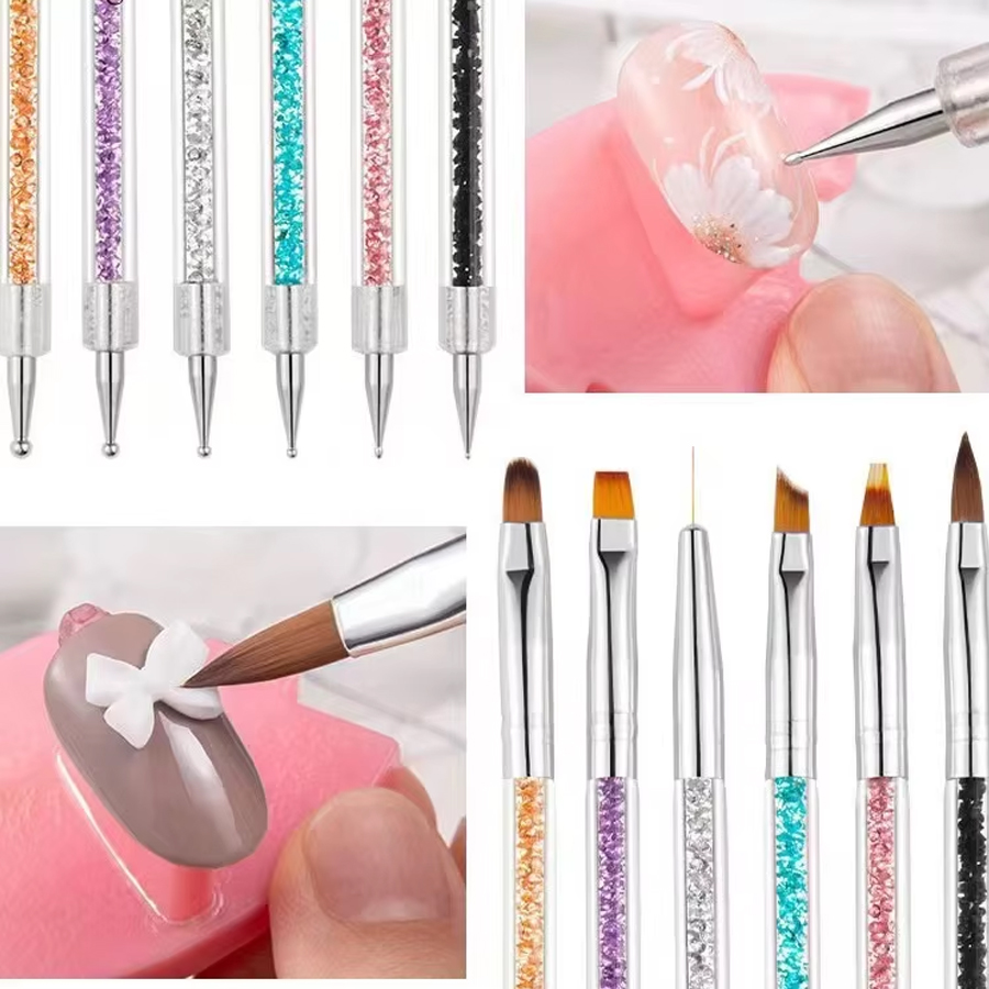 Nail Art Dotting Tool - 3/8Pcs Nail Art Brush Design Tip