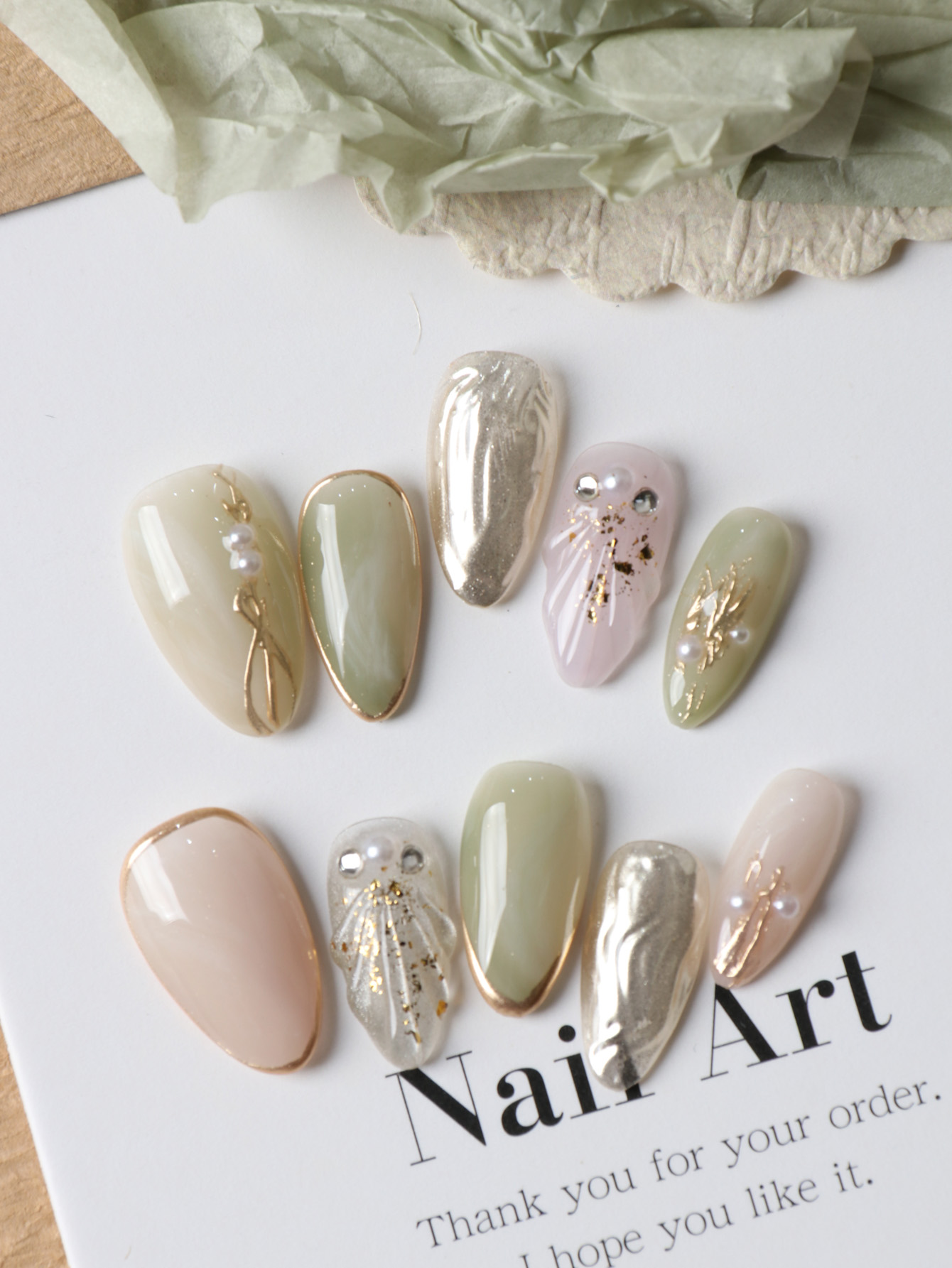 10Pcs Acrylic Press on Nails G - Nail Adhesive Tab incelemesi ve fiyatı