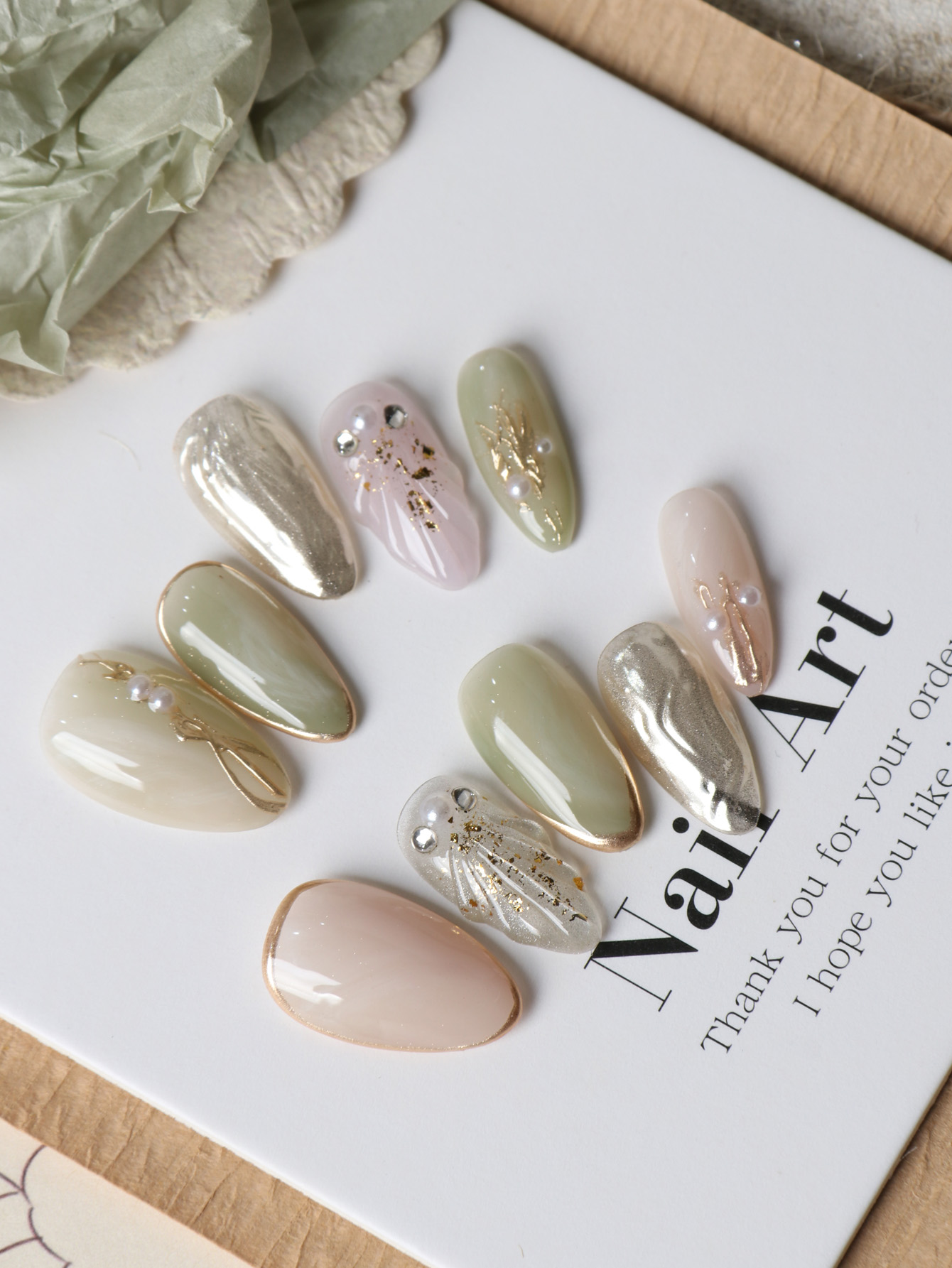 10Pcs Acrylic Press on Nails G - Nail Adhesive Tab incelemesi ve fiyatı