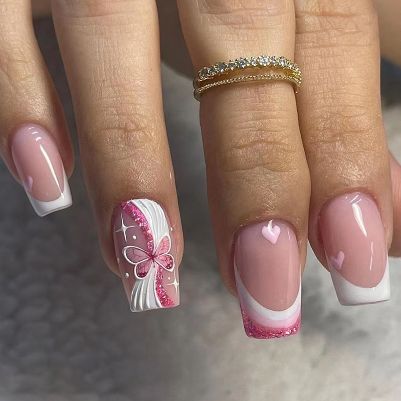 24Pcs Love Rainbow Press on Na - Nail Art Natural incelemesi ve fiyatı
