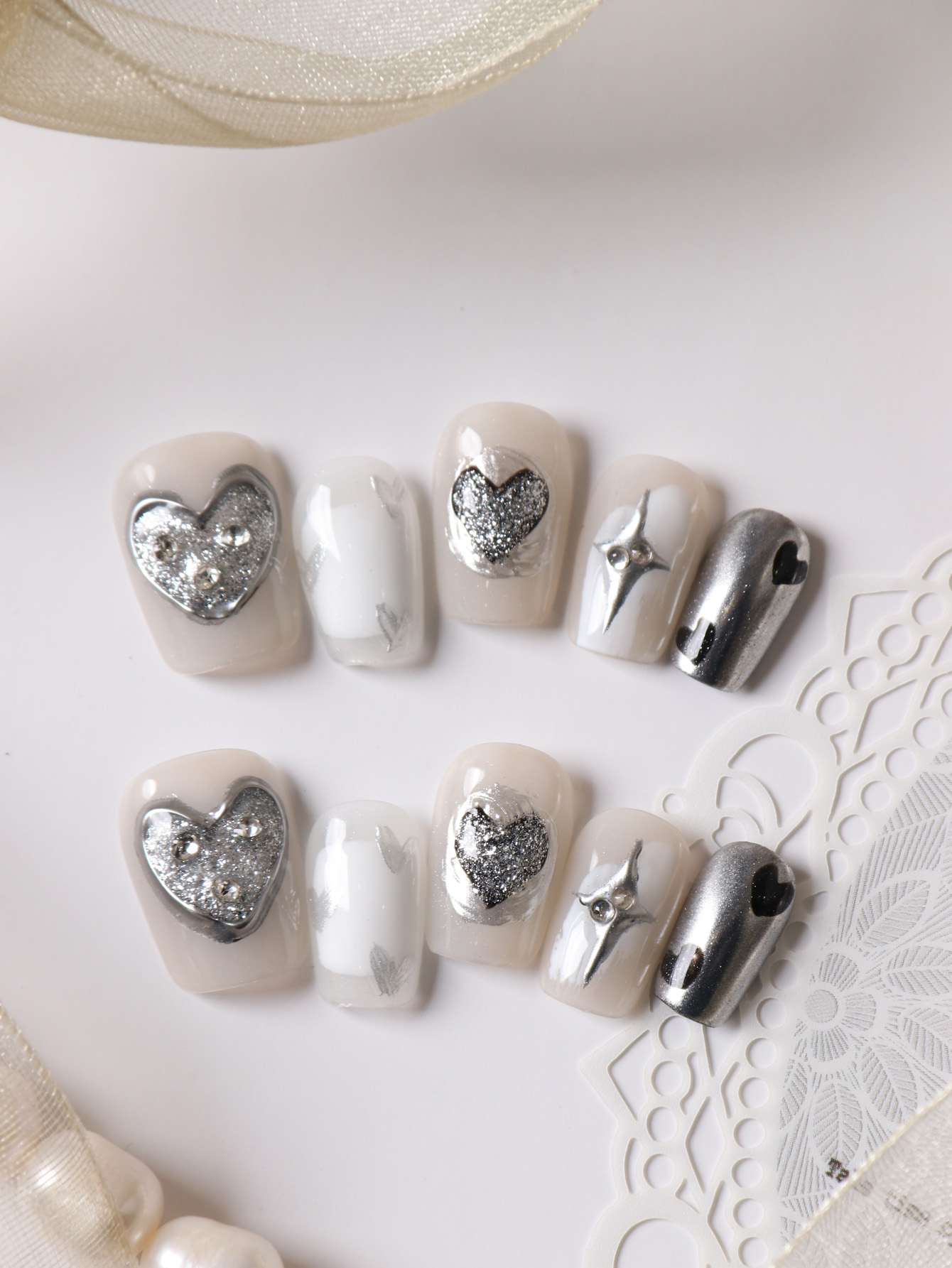10Pcs Press on Nails White Nai - Nail Adhesive Tab incelemesi ve fiyatı