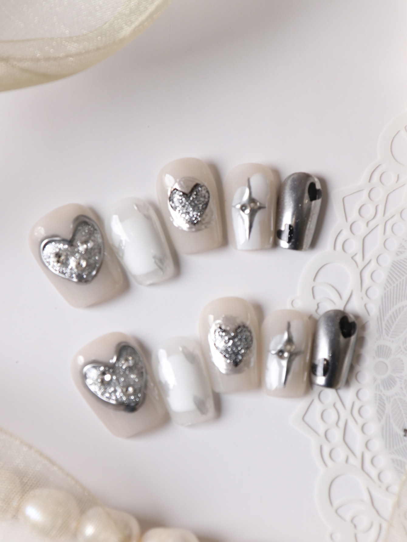 10Pcs Press on Nails White Nai - Nail Adhesive Tab incelemesi ve fiyatı