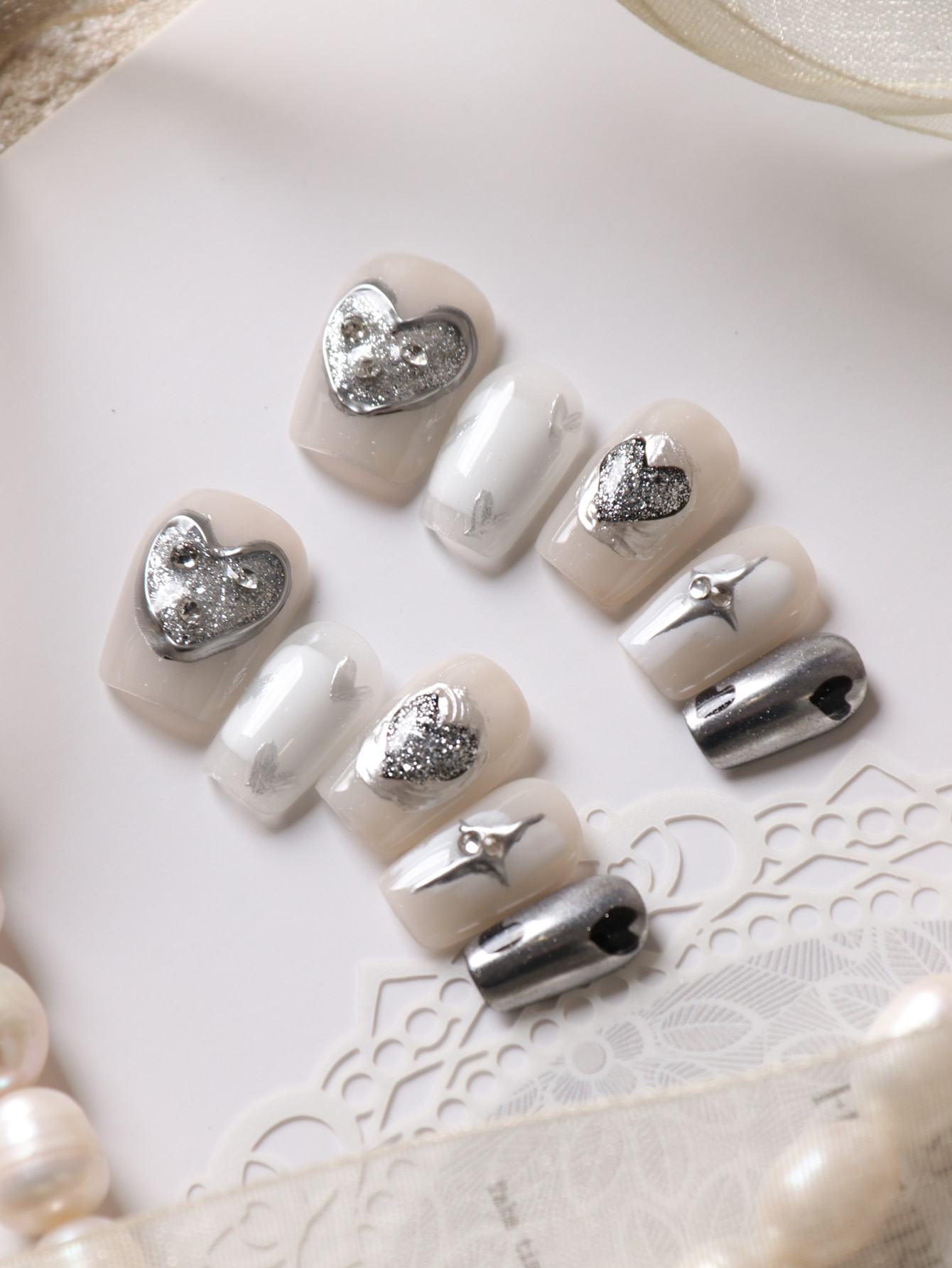 10Pcs Press on Nails White Nai - Nail Adhesive Tab incelemesi ve fiyatı