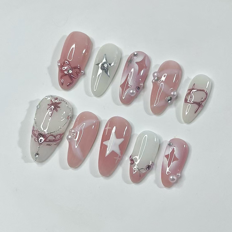 24Pcs Short Almond Nails Set F - Nail Art Maroon incelemesi ve fiyatı