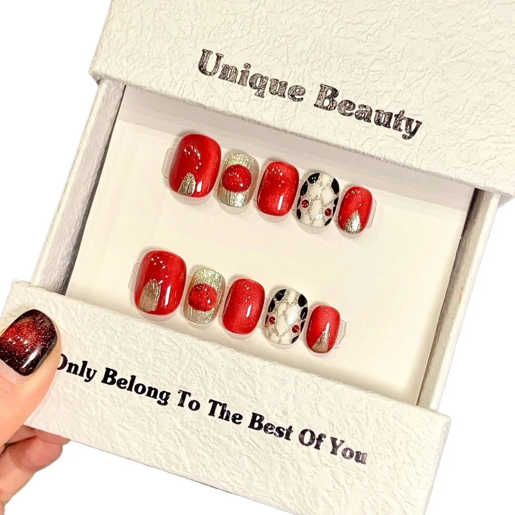 10PCS Red Medusa New Year Hand - Nail Art Red incelemesi ve fiyatı