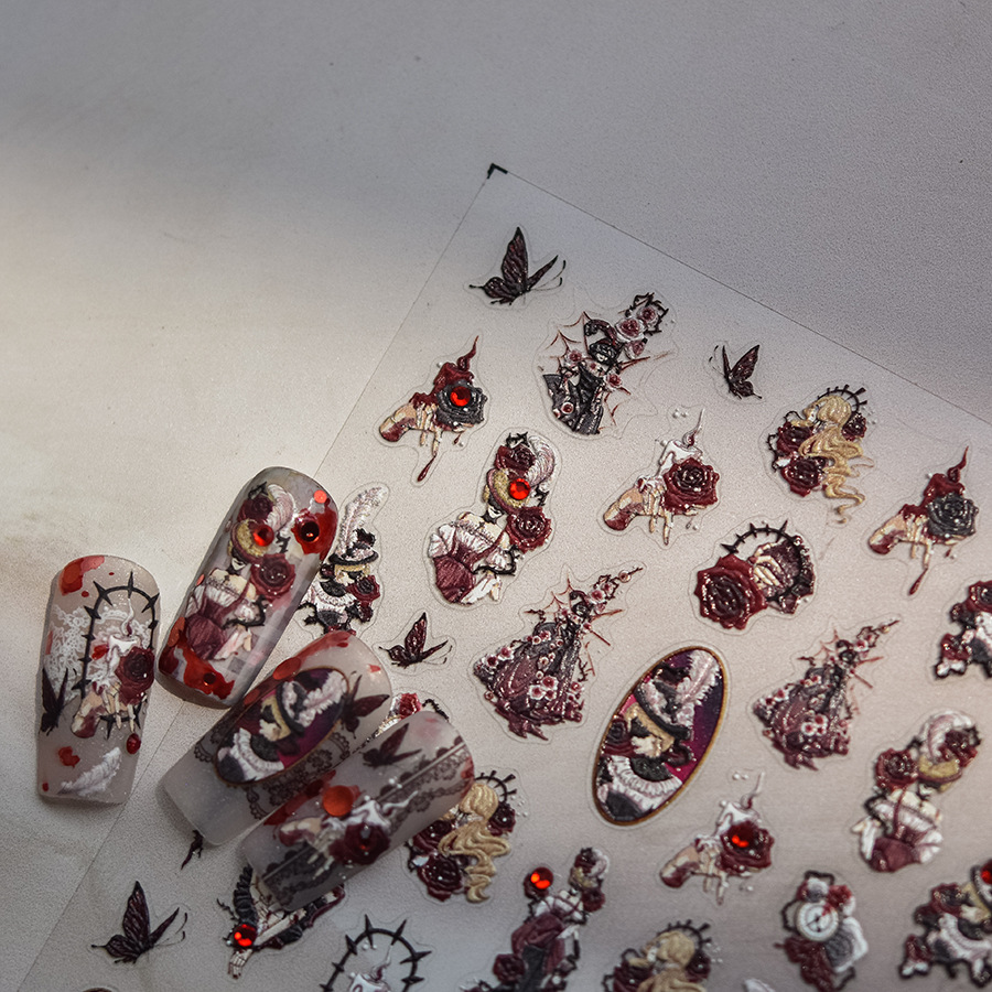 1pc Nail Stickers Darkness Dol - Nail Art Vampire incelemesi ve fiyatı