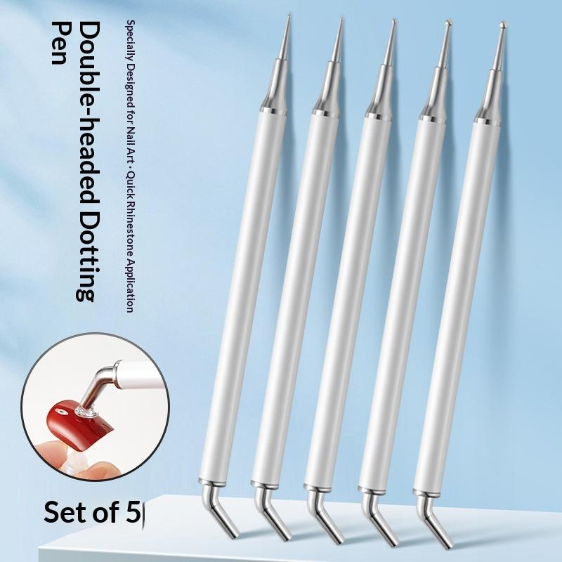 5Pcs Dual-ended Rhinestone Gem - Nail Art Dotting Tool incelemesi ve fiyatı