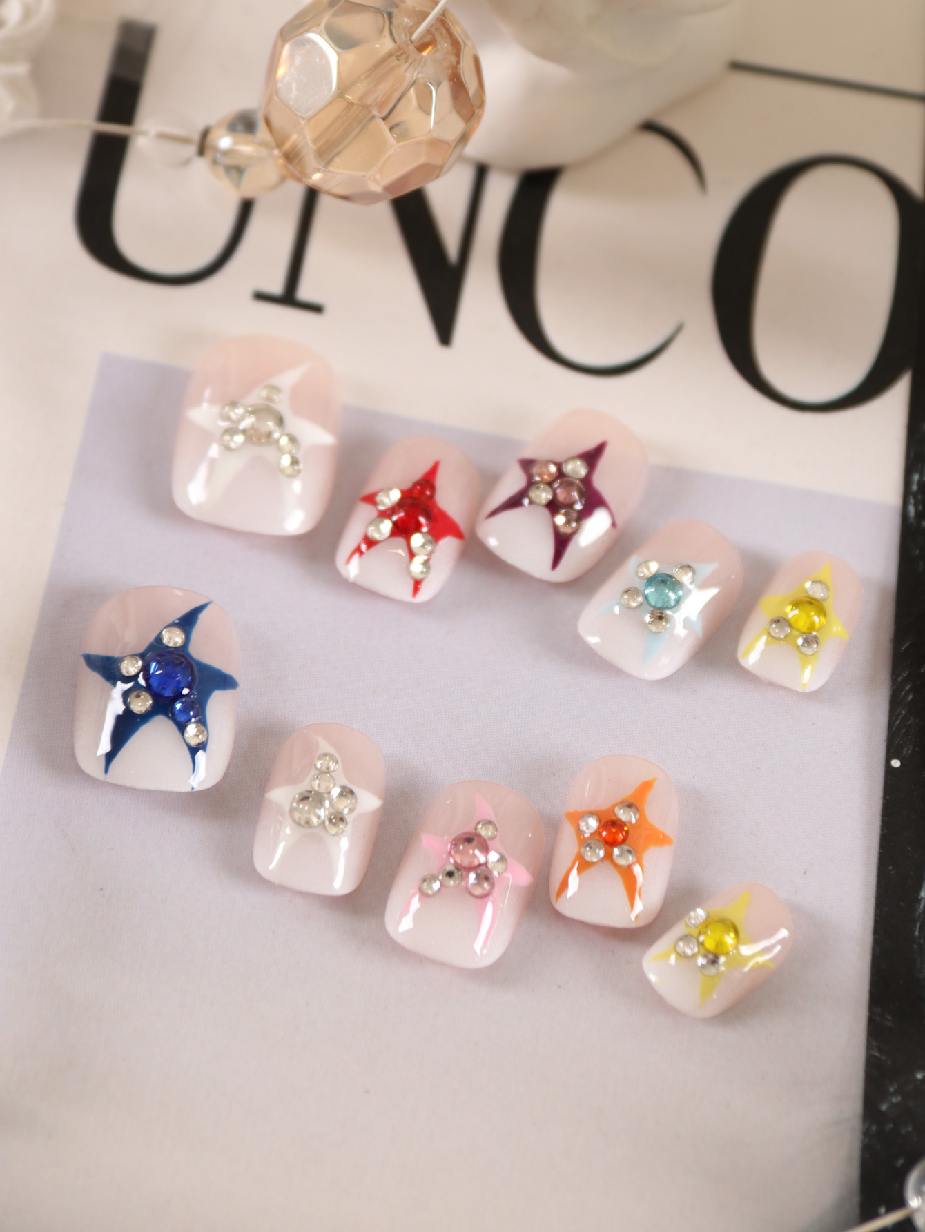 10Pcs Press on Nails Short Mul - Nail Adhesive Tab incelemesi ve fiyatı