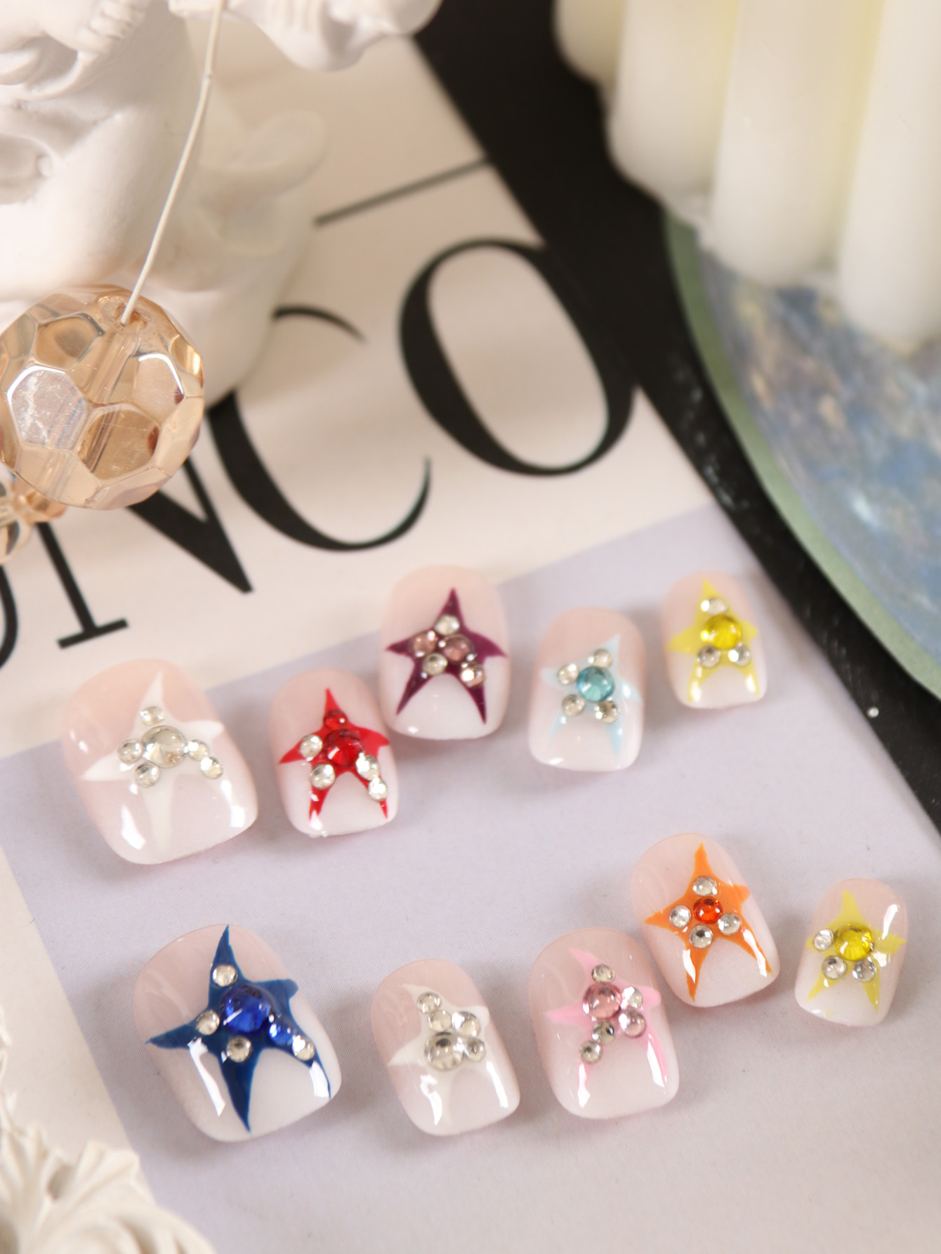 10Pcs Press on Nails Short Mul - Nail Adhesive Tab incelemesi ve fiyatı