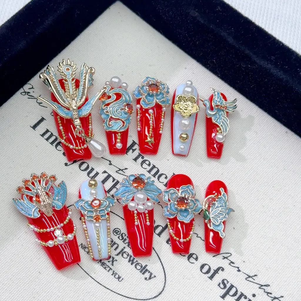 Phoenix Luxury Chinese Handmad - Nail Art Red incelemesi ve fiyatı