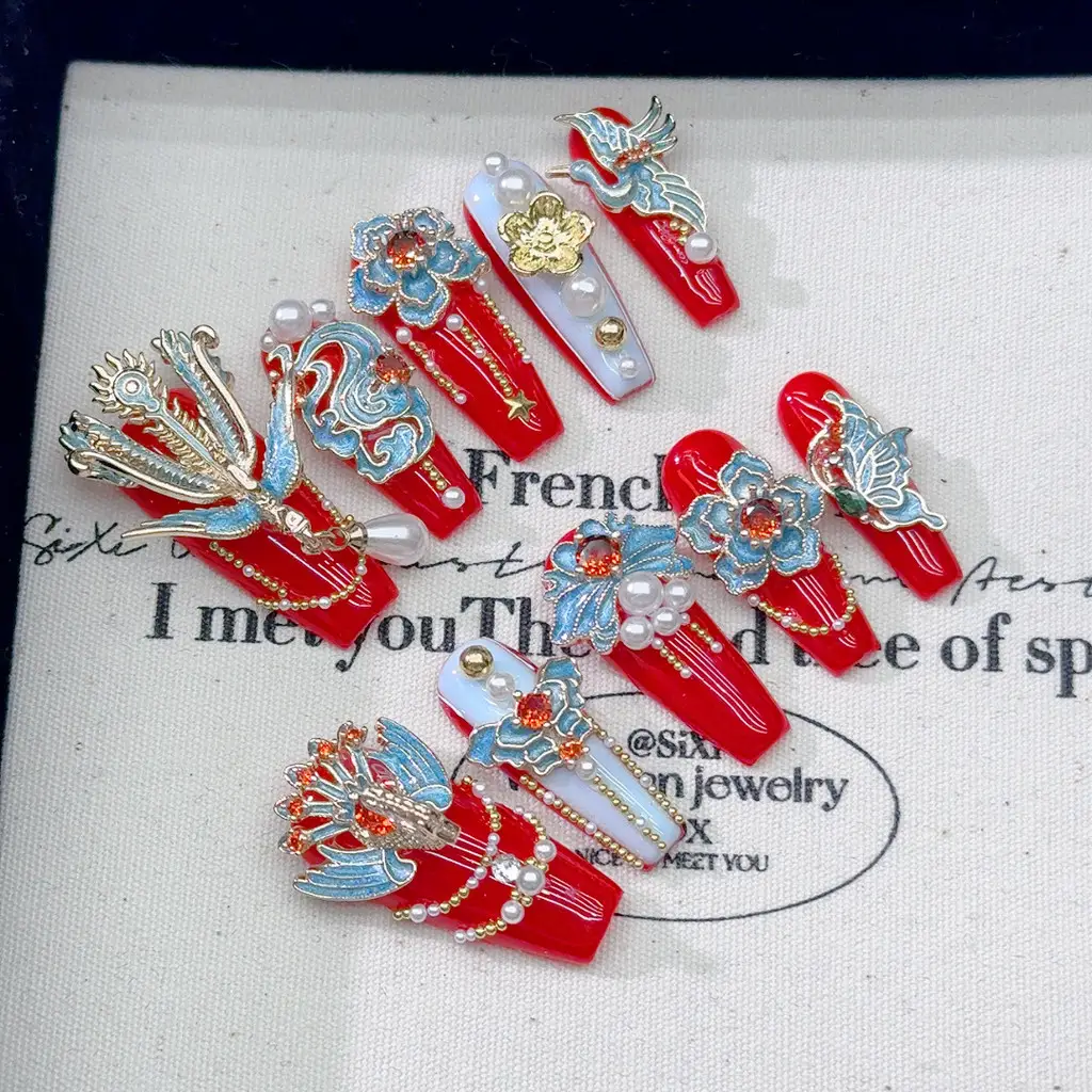 Phoenix Luxury Chinese Handmad - Nail Art Red incelemesi ve fiyatı