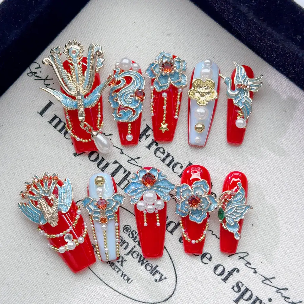 Phoenix Luxury Chinese Handmad - Nail Art Red incelemesi ve fiyatı