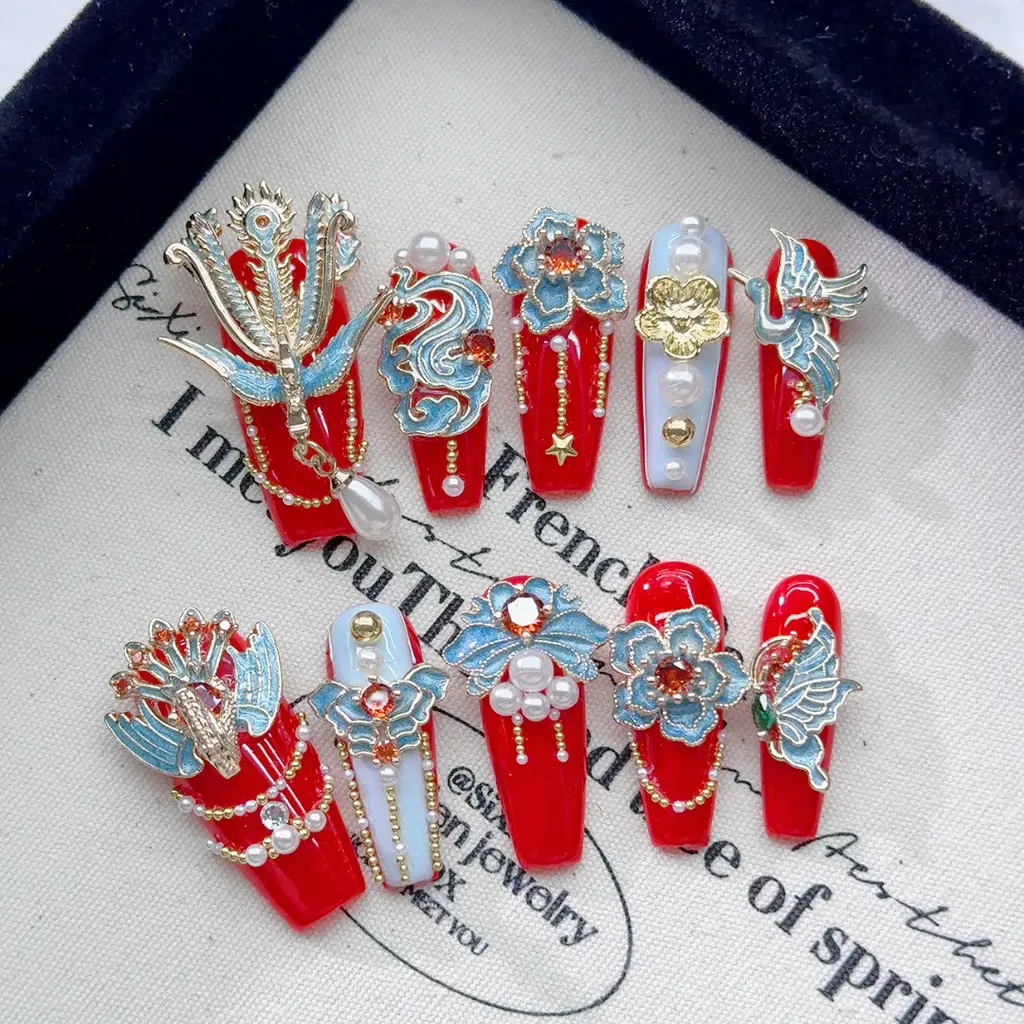 Phoenix Luxury Chinese Handmad - Nail Art Red incelemesi ve fiyatı