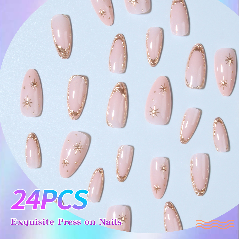 24pcs Almond Shaped 3D Gel Nai - Nail Adhesive Tab incelemesi ve fiyatı