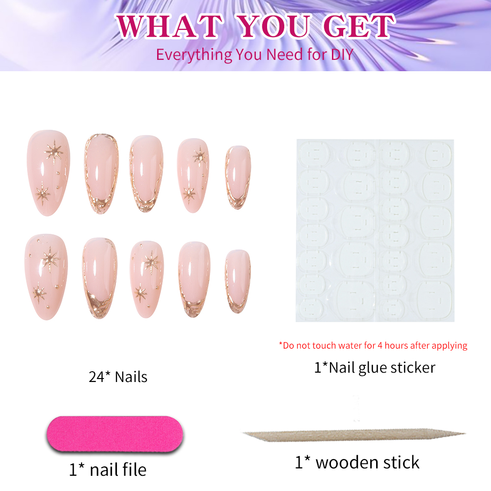 24pcs Almond Shaped 3D Gel Nai - Nail Adhesive Tab incelemesi ve fiyatı