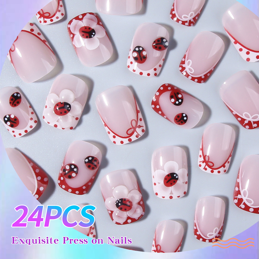 24 pieces per set. Rectangular - Nail Art Red incelemesi ve fiyatı