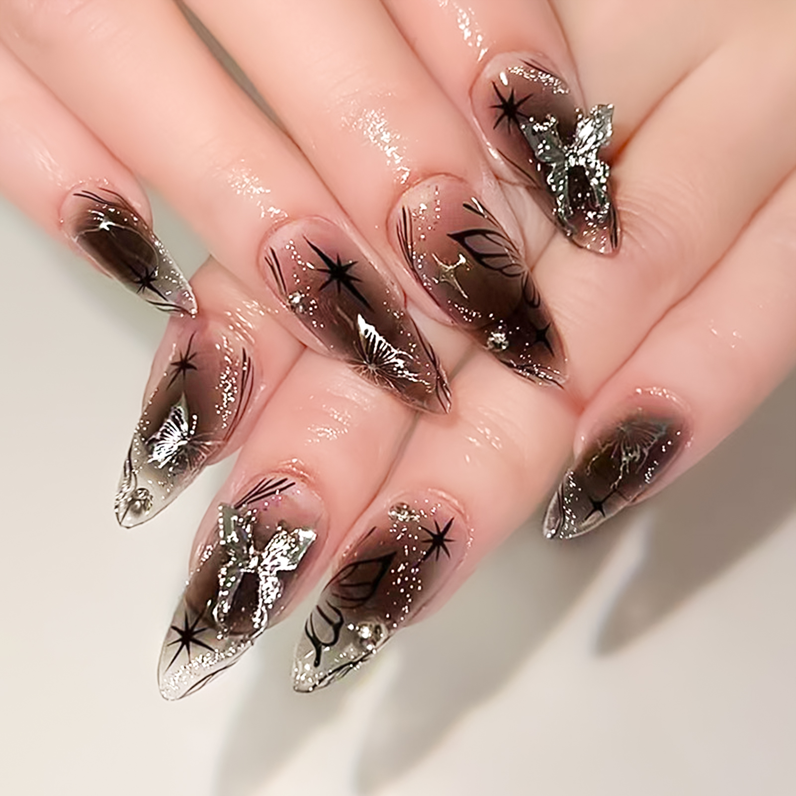 24PCS Long Press On NailsStile - Nail Art Maroon incelemesi ve fiyatı