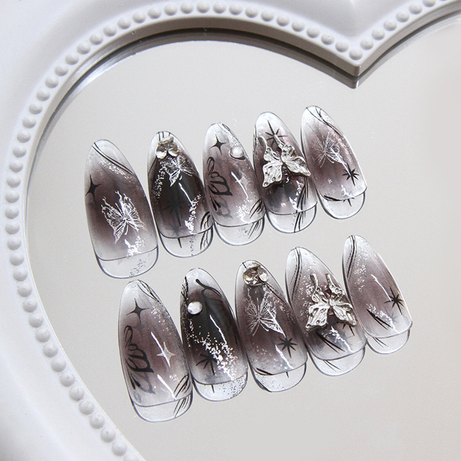 24PCS Long Press On NailsStile - Nail Art Maroon incelemesi ve fiyatı