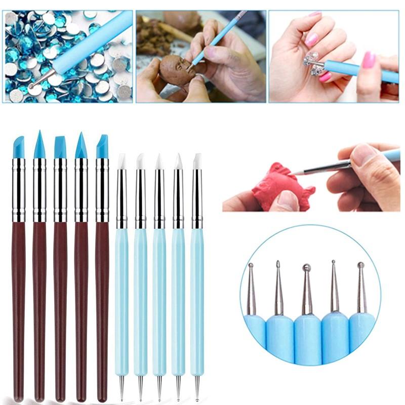 1/10/15Pcs Dual Ended Silicone - Nail Art Dotting Tool incelemesi ve fiyatı