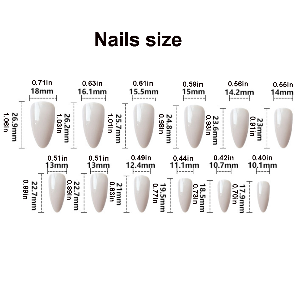 Medium almond fake nails in Be - Nail Art Red incelemesi ve fiyatı