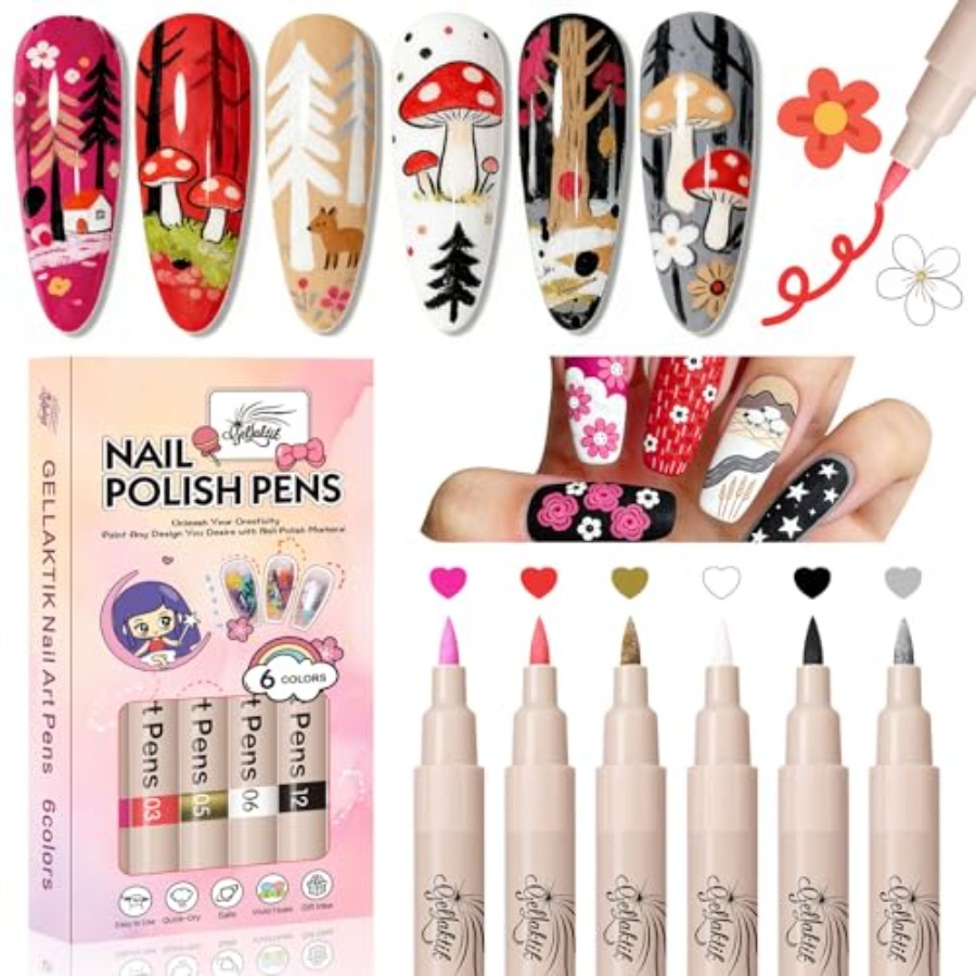 6 Colors Nail Art Pens Set, 3D - Nail Art Dotting Tool incelemesi ve fiyatı