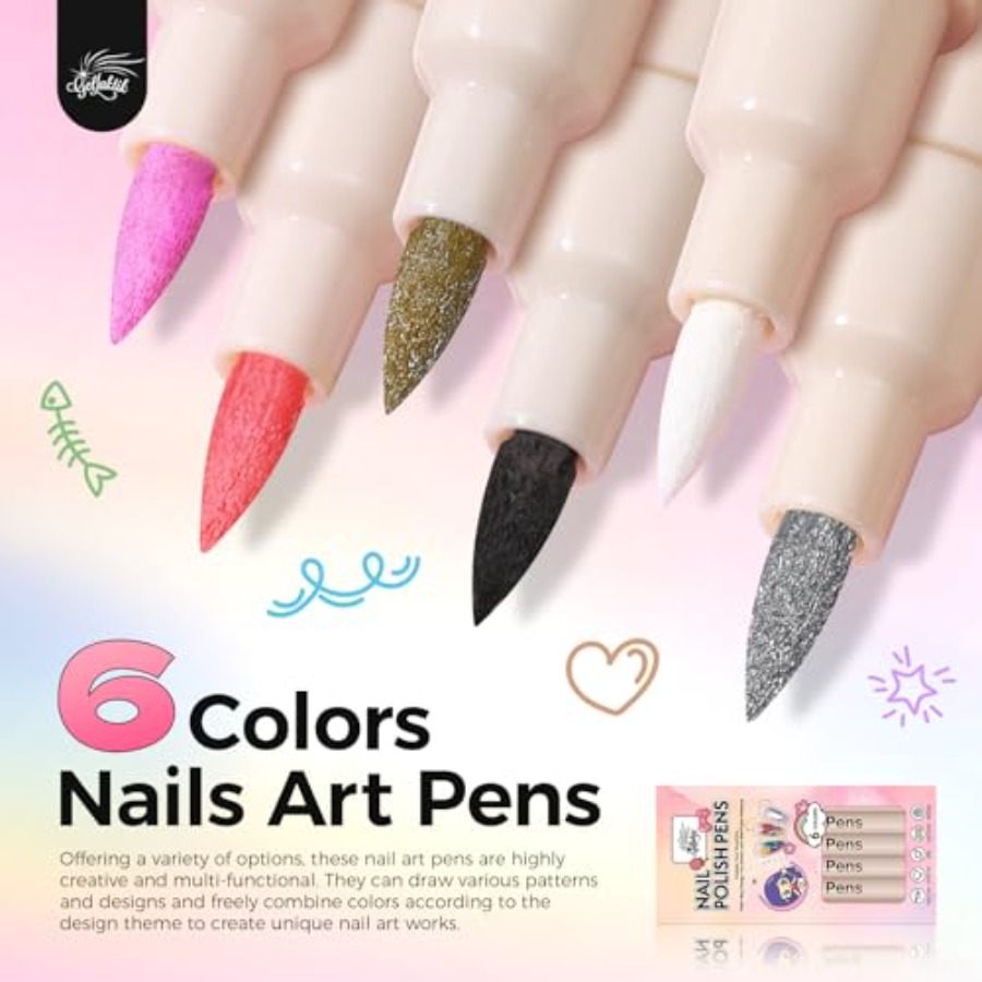 6 Colors Nail Art Pens Set, 3D - Nail Art Dotting Tool incelemesi ve fiyatı