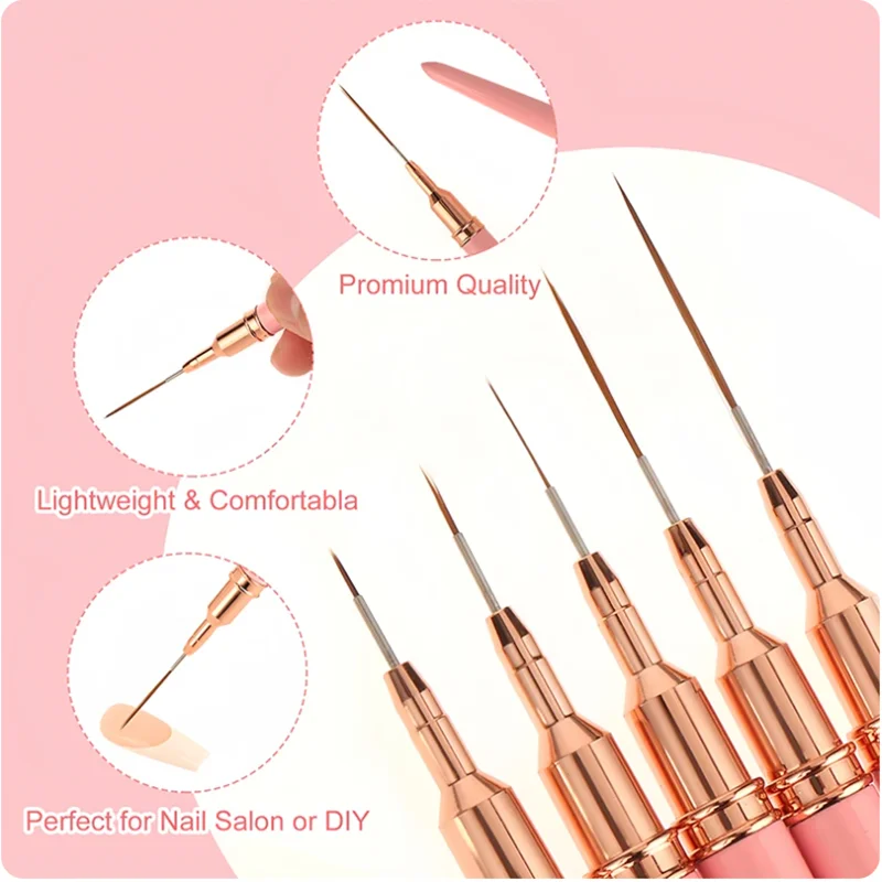 5pc/1set Nail Art Liner Brushe - Nail Art Sch incelemesi ve fiyatı