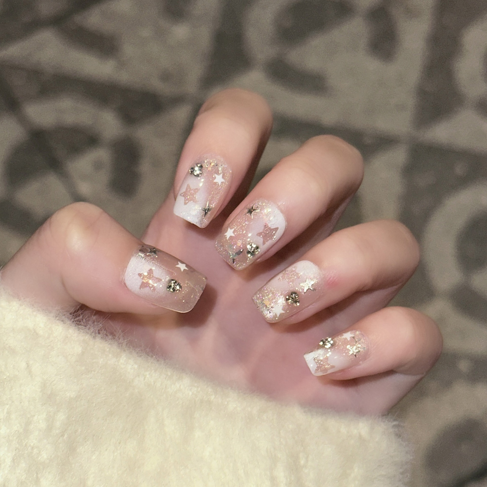 10PCS Short Square Fake Nails  - Nail Art Natural incelemesi ve fiyatı