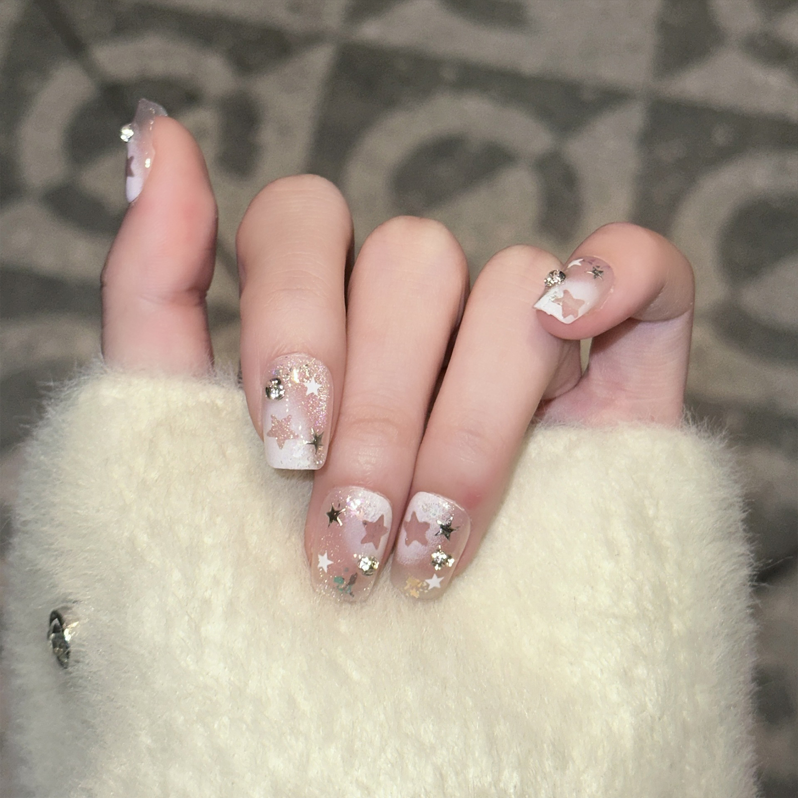 10PCS Short Square Fake Nails  - Nail Art Natural incelemesi ve fiyatı