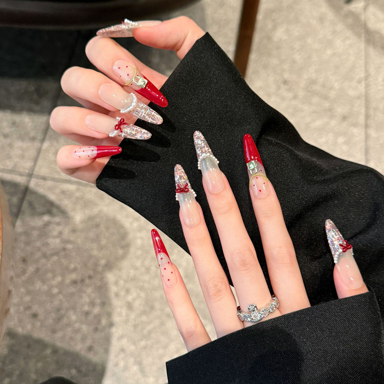 Handmade Long Oval Press on Na - Nail Art Red incelemesi ve fiyatı