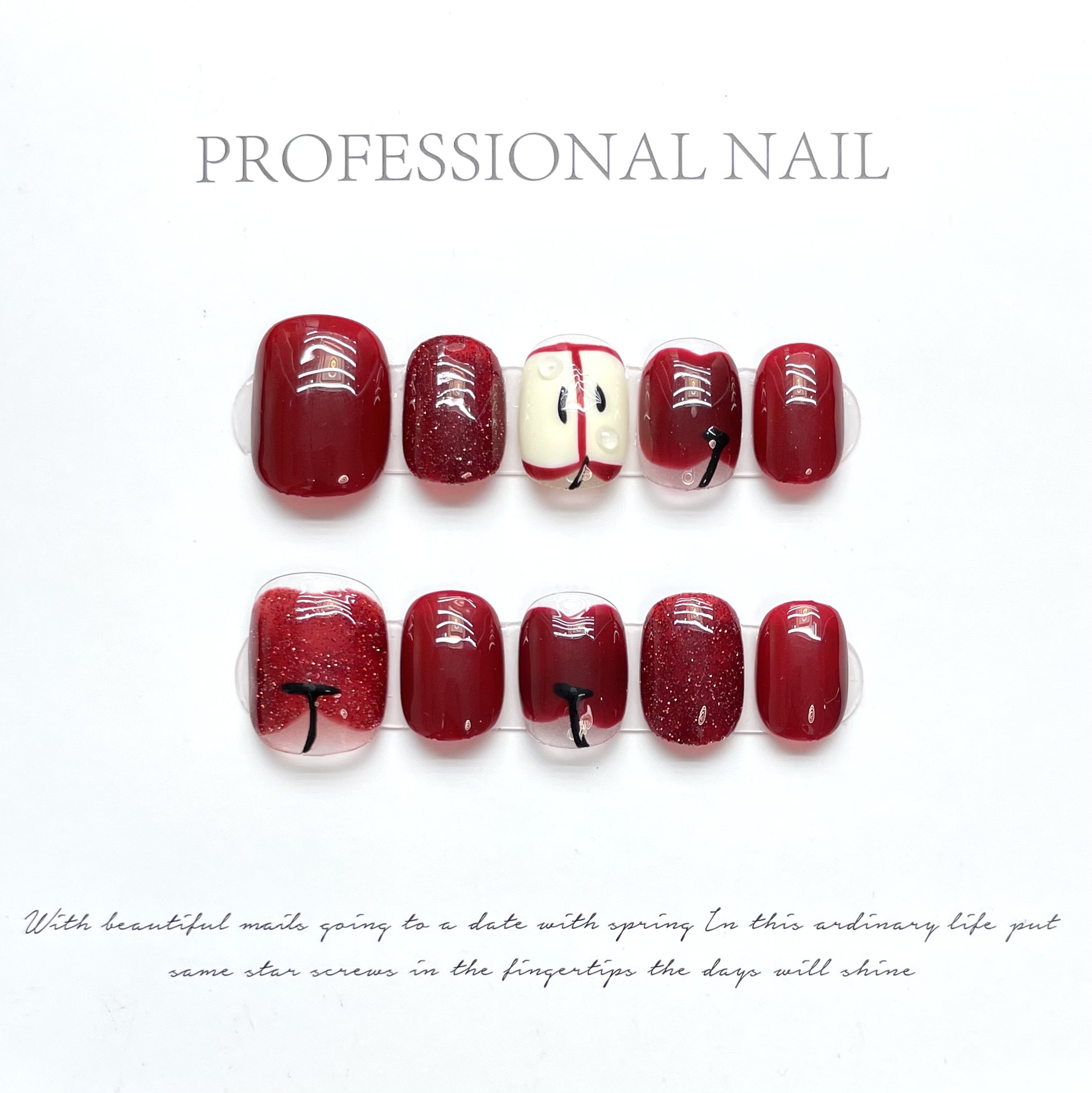 10 pcs Luxury Handmade Press o - Nail Adhesive Tab incelemesi ve fiyatı