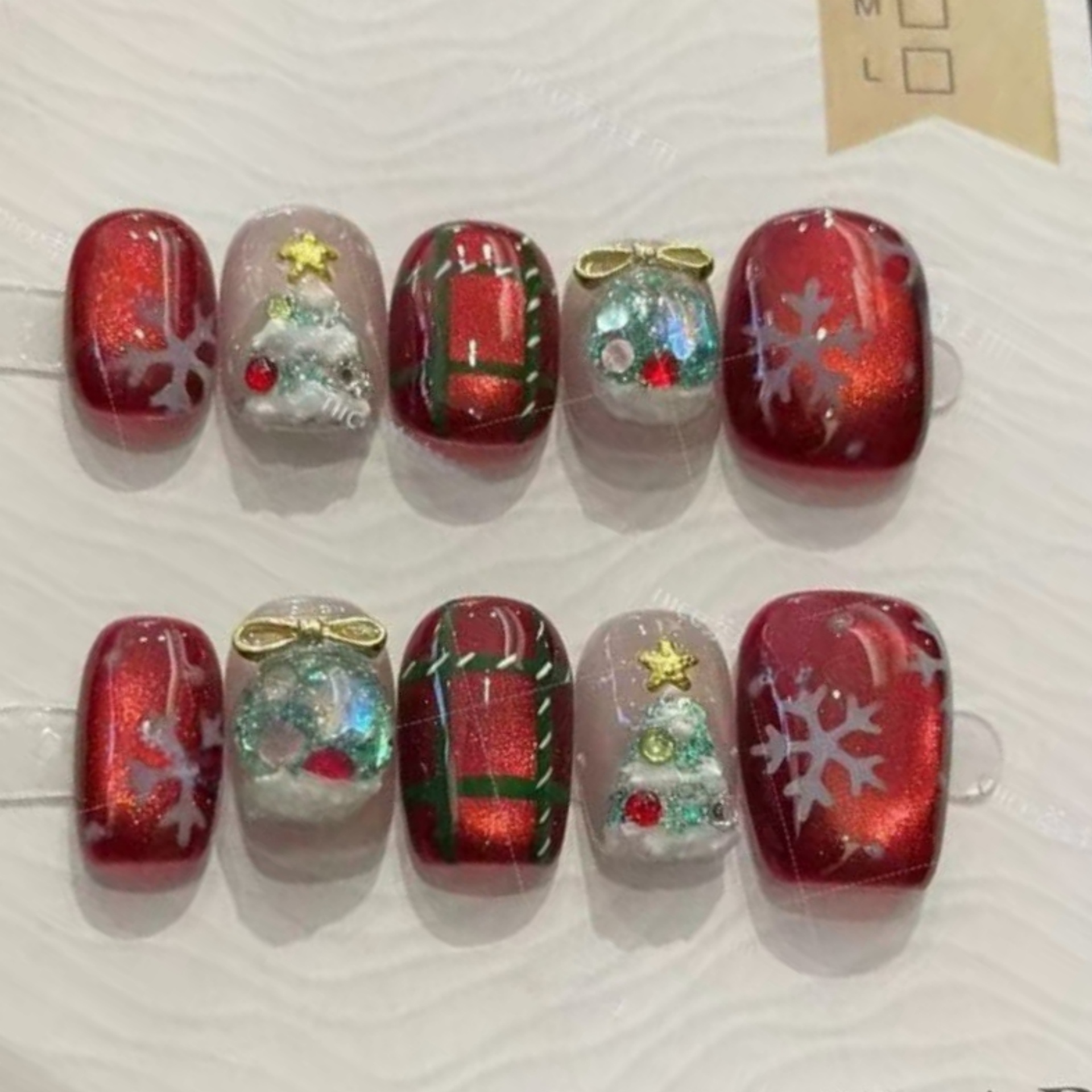 10pcs Handmade False Nail Tip  - Nail Art Red incelemesi ve fiyatı