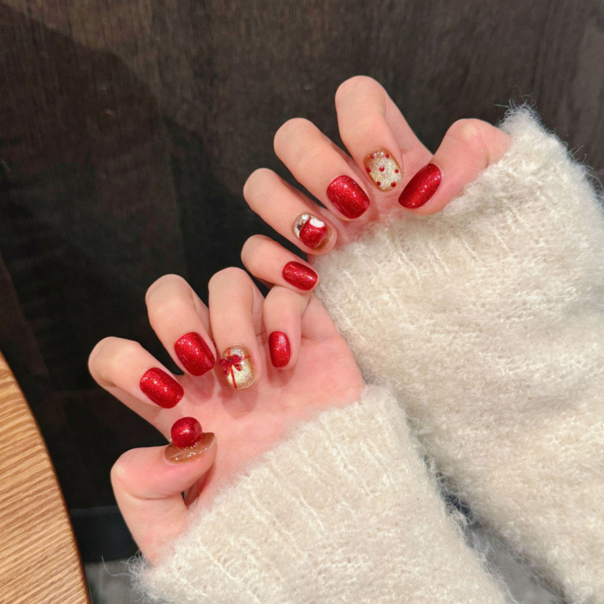 10pcs Handmade False Nail Tip  - Nail Art Red incelemesi ve fiyatı