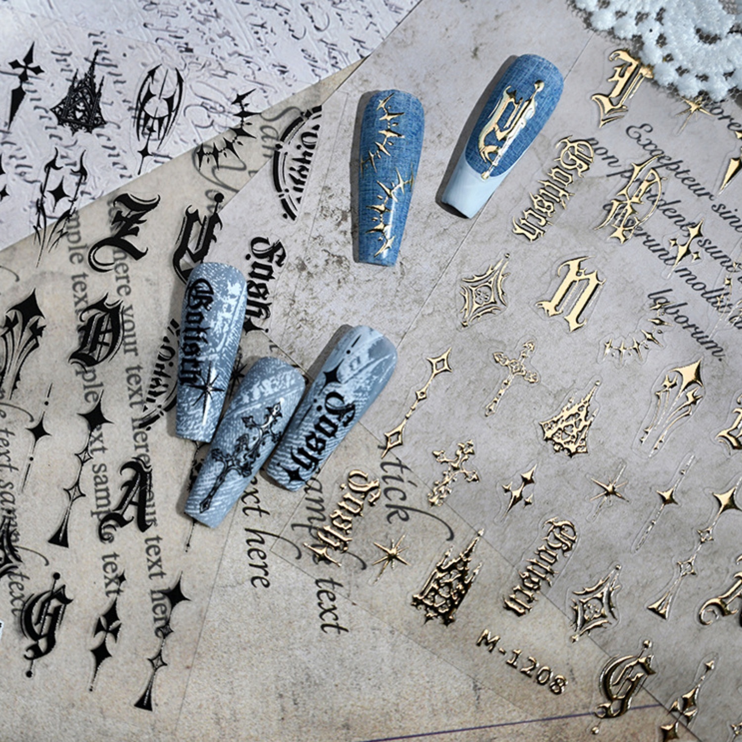 5D Gothic Roman English Letter - Nail Art Vampire incelemesi ve fiyatı