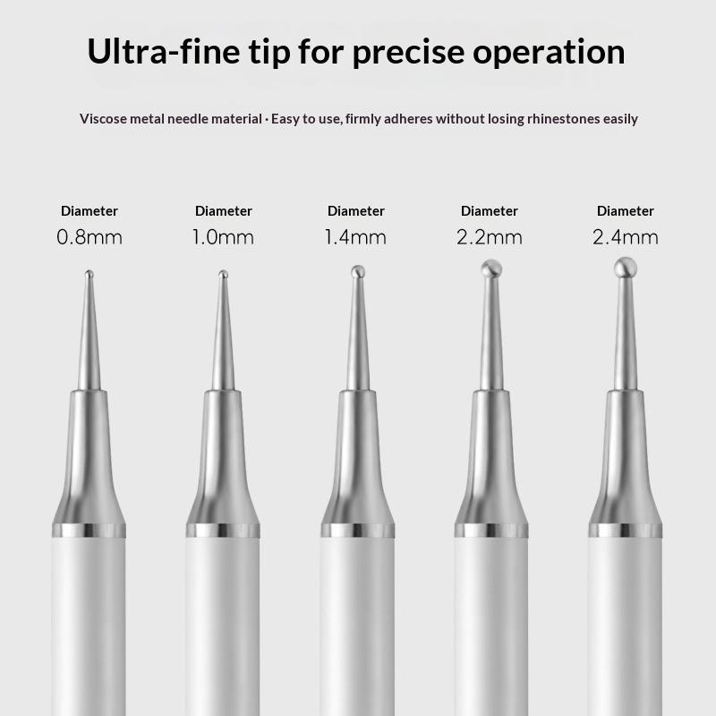 5Pcs Acrylic Handle Crystal St - Nail Art Dotting Tool incelemesi ve fiyatı