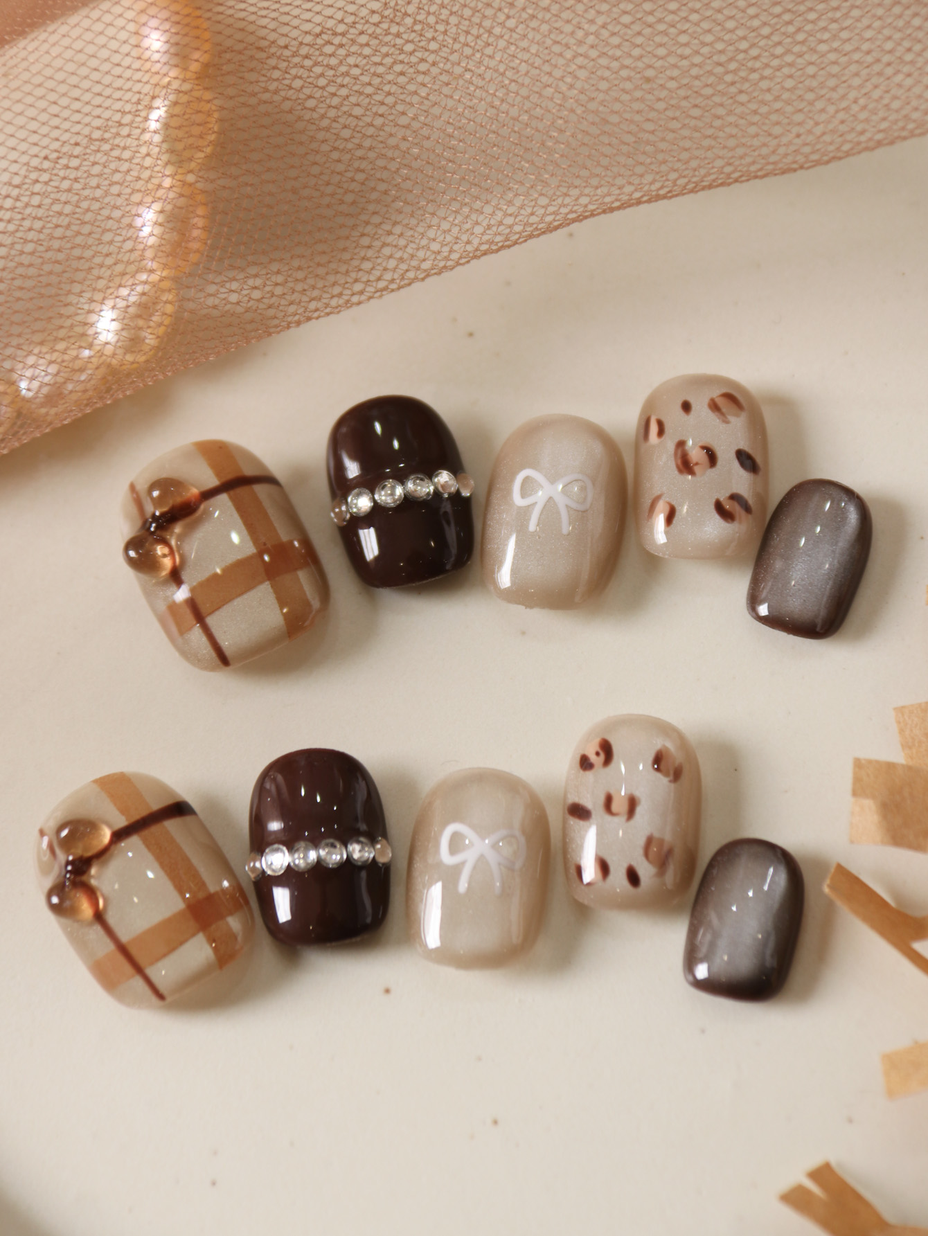 10Pcs Press on Nails Short Bro - Nail Adhesive Tab incelemesi ve fiyatı