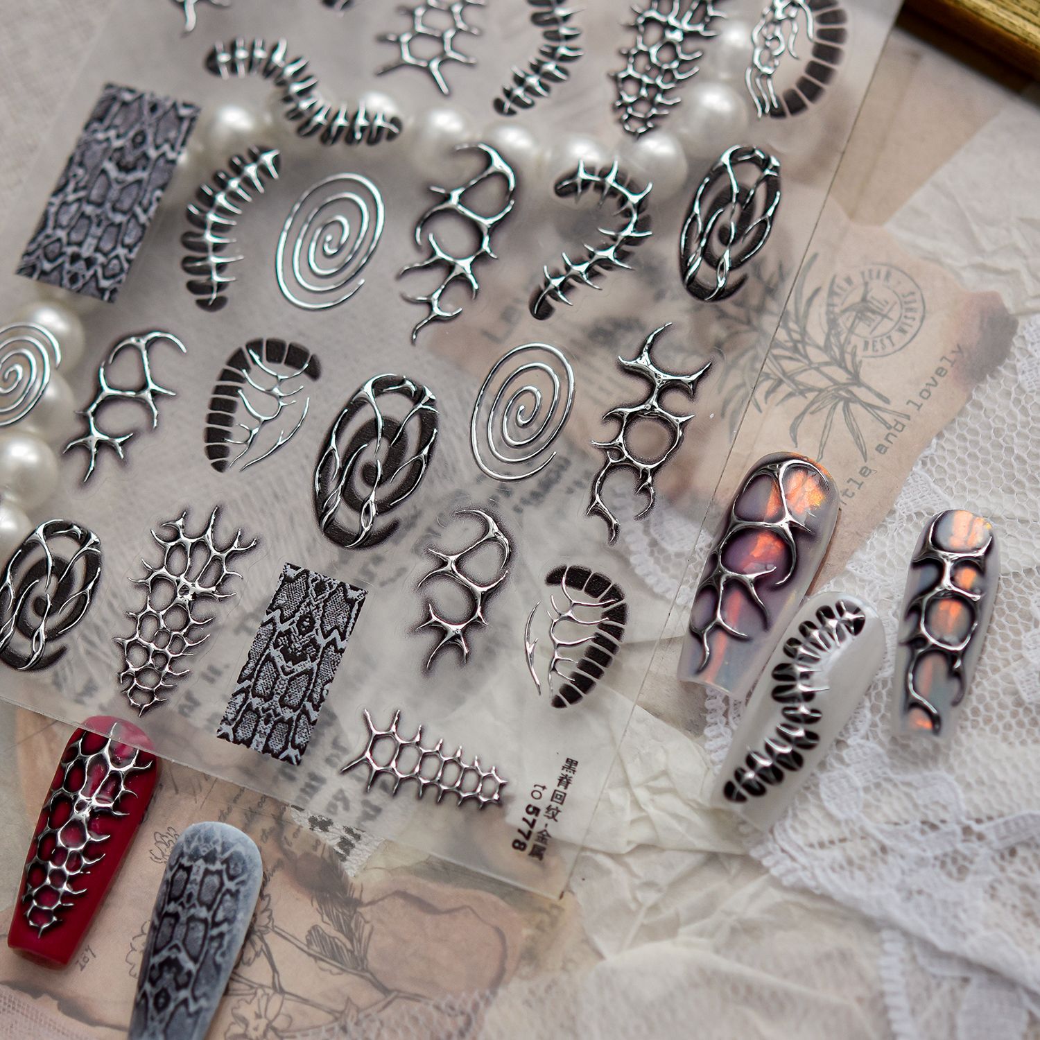 Black Silver Punk Dark Cool Na - Nail Art Vampire incelemesi ve fiyatı