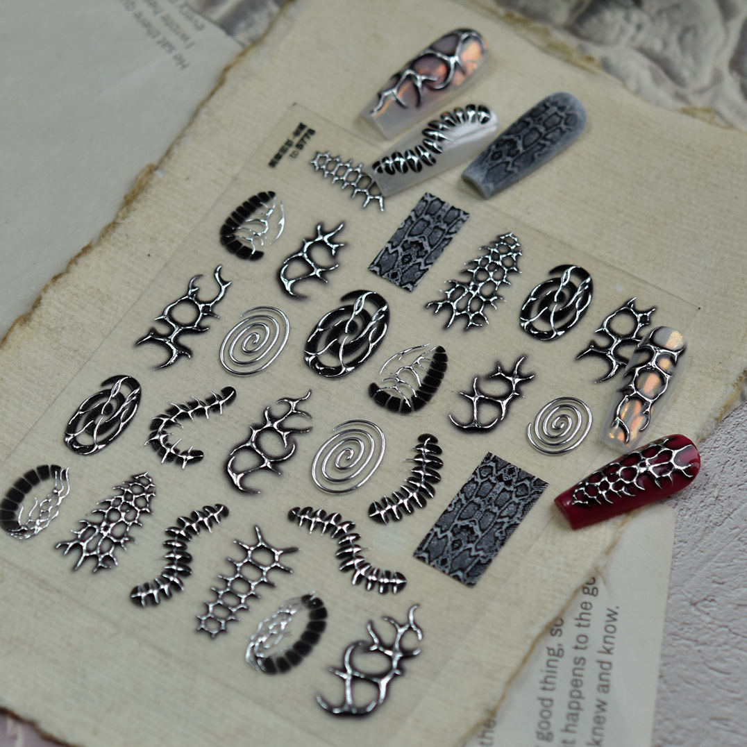 Black Silver Punk Dark Cool Na - Nail Art Vampire incelemesi ve fiyatı