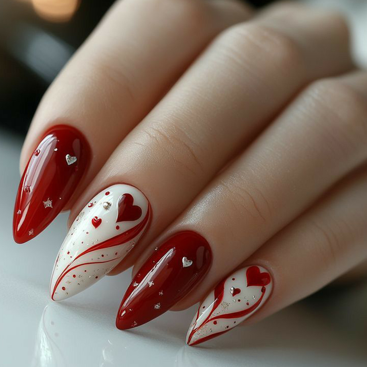 Short Medium fake nails for wo - Nail Art Red incelemesi ve fiyatı