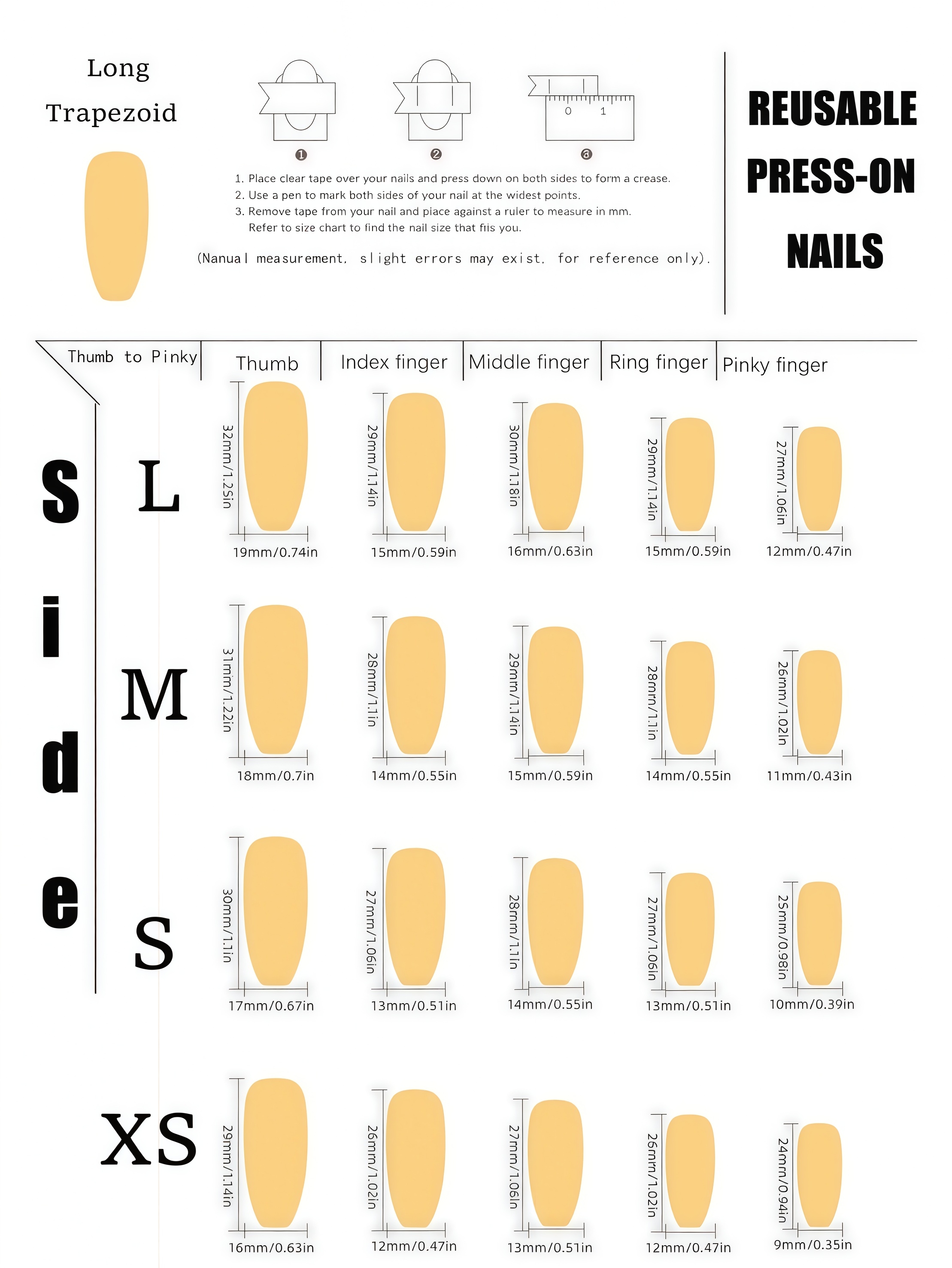 10 Long Trapezoidal Press-On N - Nail Adhesive Tab incelemesi ve fiyatı