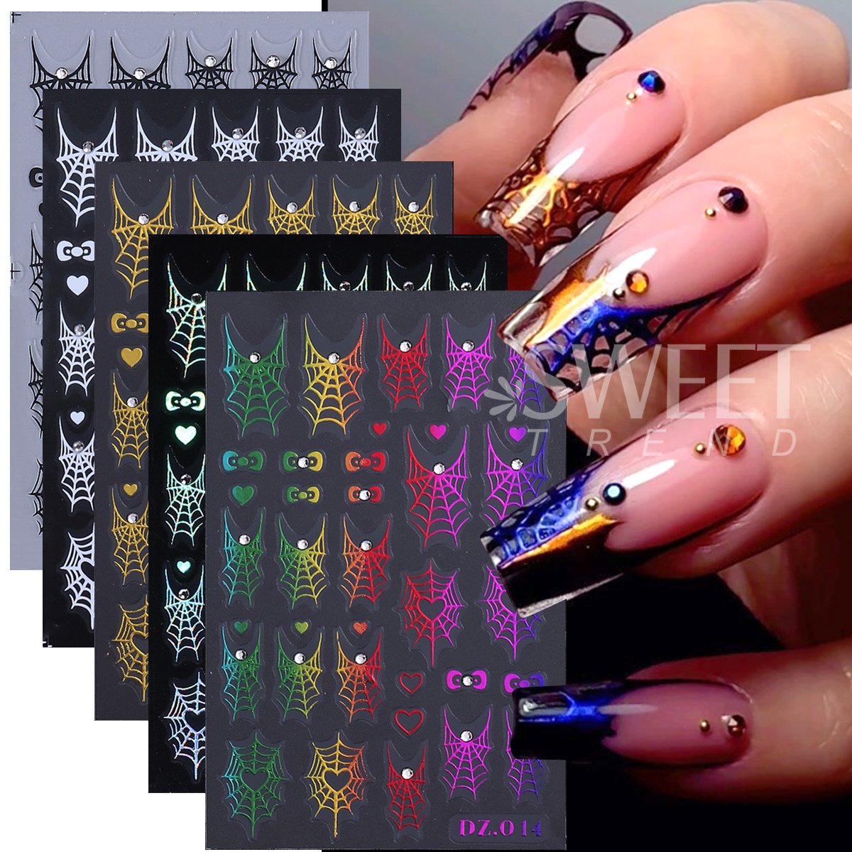5pcs Halloween French Spider W - Nail Art Vampire incelemesi ve fiyatı