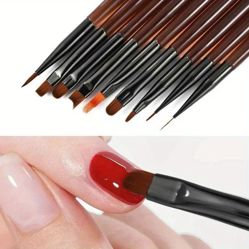 9PCS UV Gel Nail Brush Liner D - Nail Art Sch incelemesi ve fiyatı
