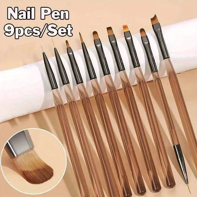 9PCS UV Gel Nail Brush Liner D - Nail Art Sch incelemesi ve fiyatı