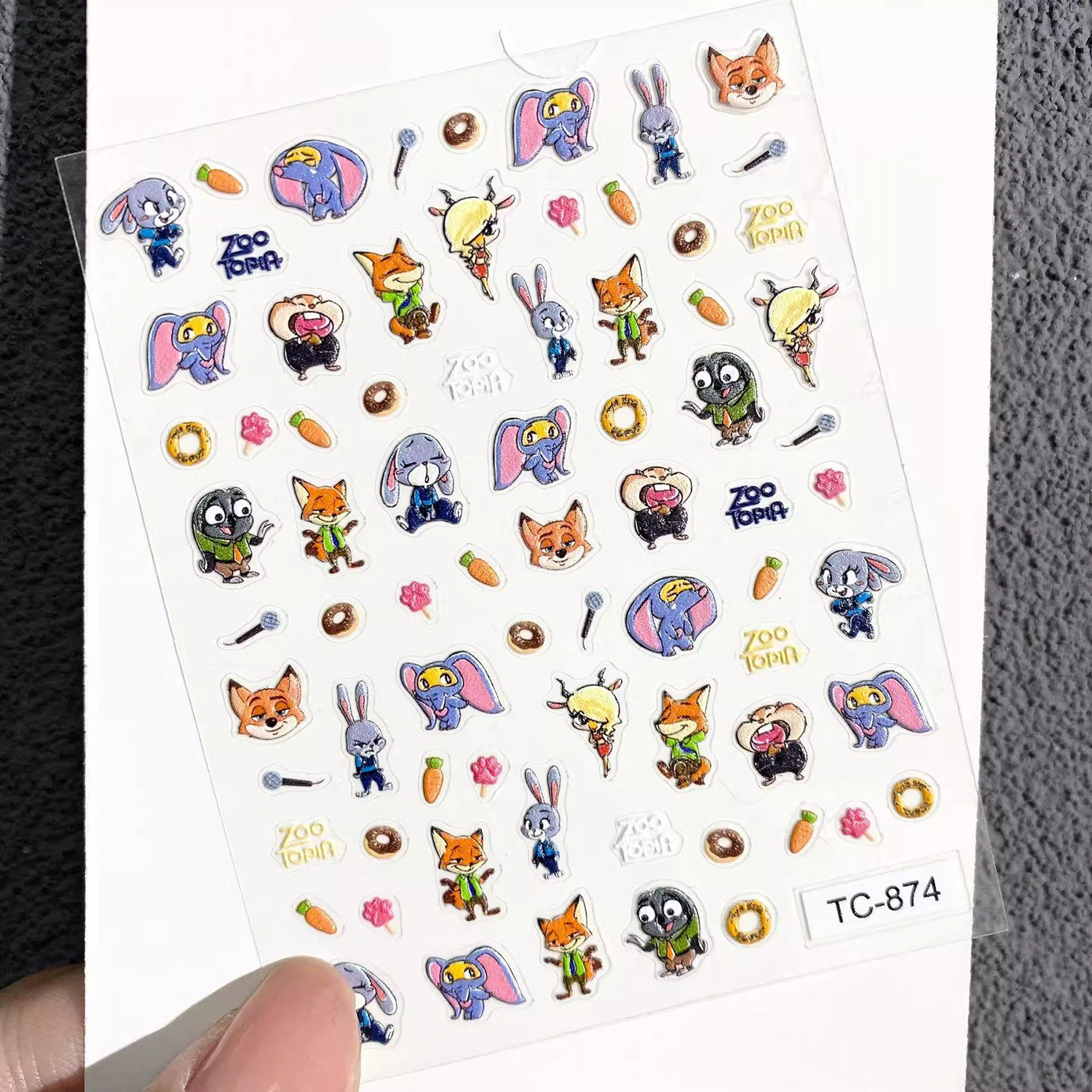 2PCS Cute Cartoon Zootopia Sti - Nail Art Zootopia incelemesi ve fiyatı