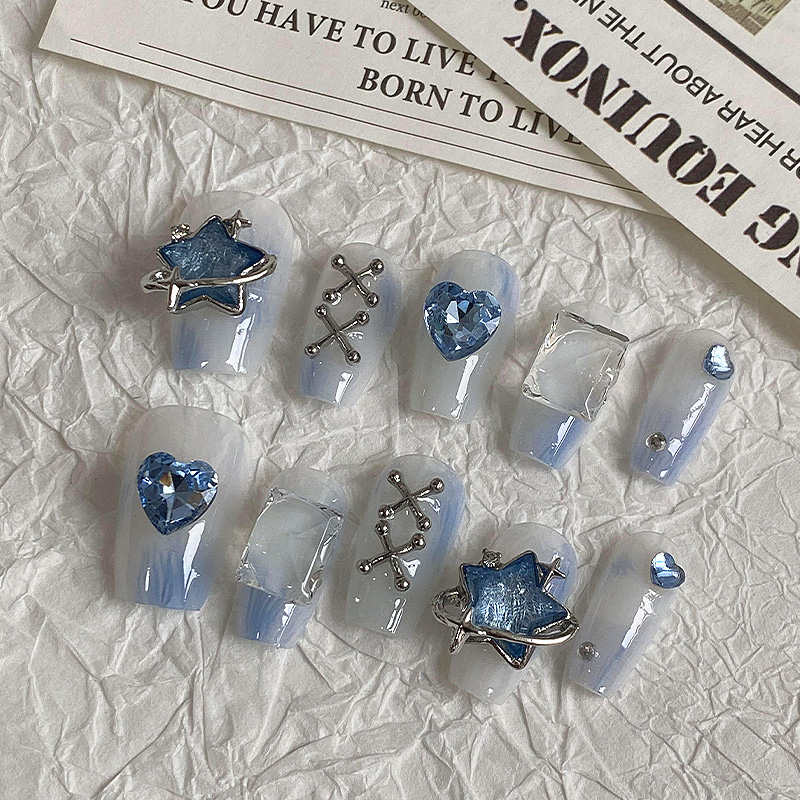 10pcs Dreamy Light Blue Press  - Nail Art Maroon incelemesi ve fiyatı