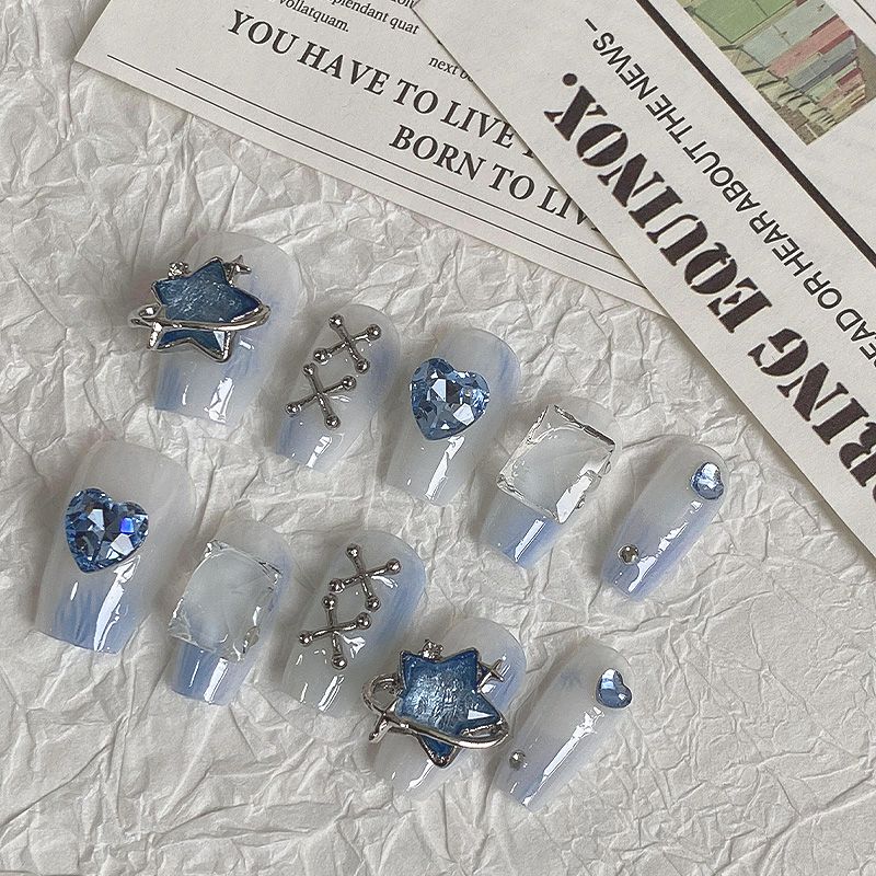 10pcs Dreamy Light Blue Press  - Nail Art Maroon incelemesi ve fiyatı