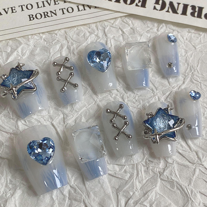 10pcs Dreamy Light Blue Press  - Nail Art Maroon incelemesi ve fiyatı