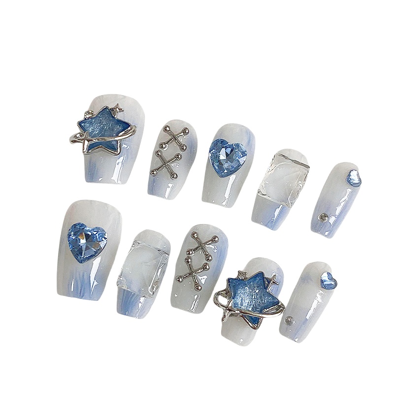 10pcs Dreamy Light Blue Press  - Nail Art Maroon incelemesi ve fiyatı